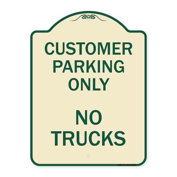 Signmission Reserved Parking Customer Parking No Trucks Heavy-Gauge Aluminum Sign, 24" x 18", TG-1824-23051 A-DES-TG-1824-23051 - main
